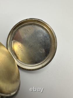 Antique Karl Olsen 800 Silver Pocket Watch For Parts Or Repair 47mm JB13