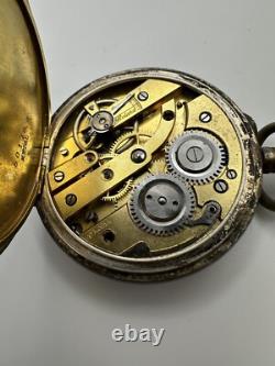 Antique Karl Olsen 800 Silver Pocket Watch For Parts Or Repair 47mm JB13