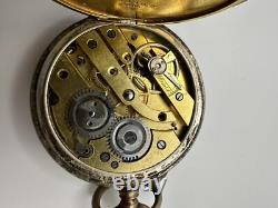 Antique Karl Olsen 800 Silver Pocket Watch For Parts Or Repair 47mm JB13