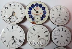 Antique Lot 12 Elgin Pocket Watch 10 12 16 & 18 Movement Parts