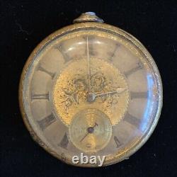 Antique M J Tobias Pocket Watch Liverpool Escapement Key Wind For Parts