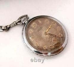 Antique Marconi Standard By Rolex Open Face Swiss Pocket Watch For Repair Parts