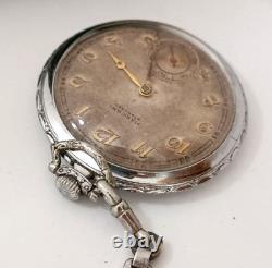 Antique Marconi Standard By Rolex Open Face Swiss Pocket Watch For Repair Parts