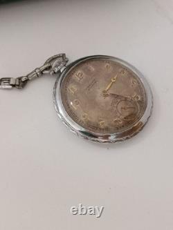 Antique Marconi Standard By Rolex Open Face Swiss Pocket Watch For Repair Parts
