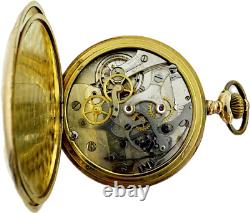 Antique Meylan Mechanical Chronograph Pocket Watch Gold Plated Swiss for Parts