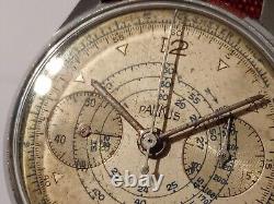 Antique Parkus Chronograph Telemeter 1 Mile Landeron 51 Broken Balance As Is