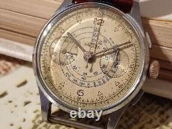 Antique Parkus Chronograph Telemeter 1 Mile Landeron 51 Broken Balance As Is