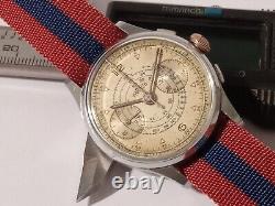 Antique Parkus Chronograph Telemeter 1 Mile Landeron 51 Broken Balance As Is