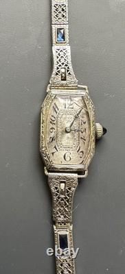 Antique Sapphire 12K Ladies Watch For Parts