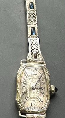Antique Sapphire 12K Ladies Watch For Parts