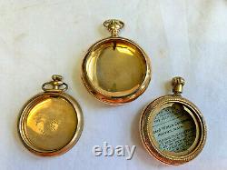 Antq Gold Filled Empty Pocket Watch Case Lot 188.33g Etched Ornate Elgin Windsor