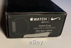 Apple Watch Nike+ Series 3 42mm Space Gray Aluminum Case Cracked Screen Glass