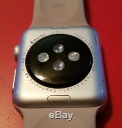 Apple Watch Series 1 38mm Silver Aluminum cracked screen, works perfectly