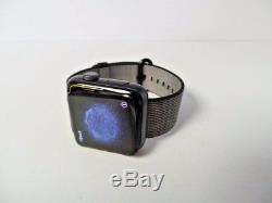 Apple Watch Series 2 42mm Space Grey Aluminium Black Nylon Band Broken Screen