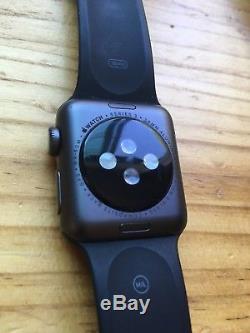 Apple Watch Series 3 38mm GPS Only Space Gray Alum Case/Black Sport Band Locked