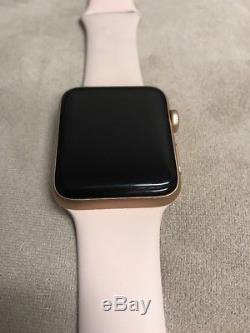 Apple Watch Series 3 42mm Gold Gps Pink Band As Is For Parts Locked