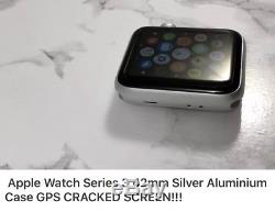 Apple Watch Series 3 42mm Silver Aluminium Case GPS CRACKED SCREEN