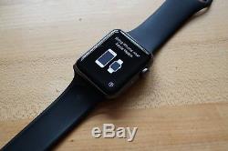 Apple Watch Series 3 42mm Space Gray Aluminum w Black Sport Band (GPS) Cracked