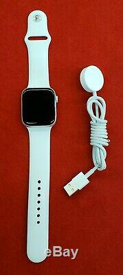 Apple Watch Series 4 44 mm Aluminum Case with White Sport Band, BAD ESN, A1976