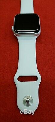 Apple Watch Series 4 44 mm Aluminum Case with White Sport Band, BAD ESN, A1976