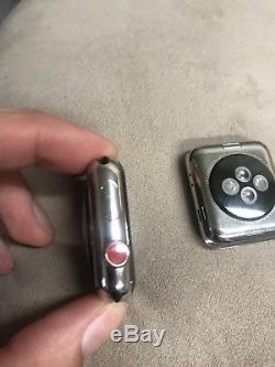 Apple watch series 3 42mm & 38mm stainless steel case Gps+lte Lot Of 2 For Parts