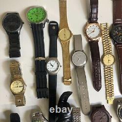 Approx 24 Assorted Mens Watches Untested Vintage New Parts Repair Good