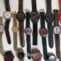 Approx 24 Assorted Mens Watches Untested Vintage New Parts Repair Good