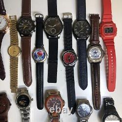 Approx 24 Assorted Mens Watches Untested Vintage New Parts Repair Good