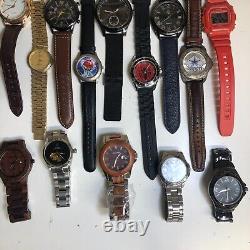 Approx 24 Assorted Mens Watches Untested Vintage New Parts Repair Good