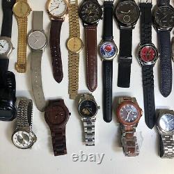 Approx 24 Assorted Mens Watches Untested Vintage New Parts Repair Good