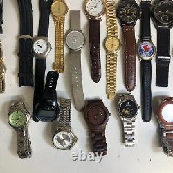 Approx 24 Assorted Mens Watches Untested Vintage New Parts Repair Good