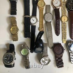 Approx 24 Assorted Mens Watches Untested Vintage New Parts Repair Good