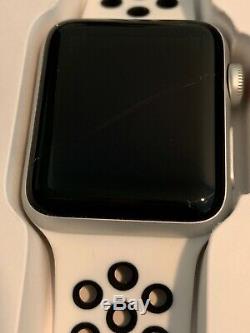 As Is Cracked Broken Apple Watch Series 3 Nike+ 38mm Cellular GPS LTE With Band