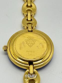 As-Is GUCCI 11/12 Change Bezel Ladies Watch White Blue Dial For Parts Repair