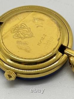 As-Is GUCCI 11/12 Change Bezel Ladies Watch White Blue Dial For Parts Repair
