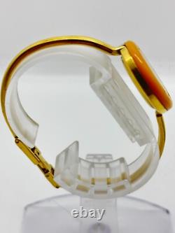 As-Is GUCCI 11/12 Change Bezel Watch White Dial Gold Not tested For Parts