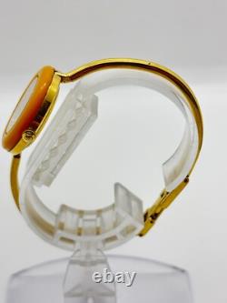 As-Is GUCCI 11/12 Change Bezel Watch White Dial Gold Not tested For Parts