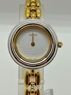 As-Is GUCCI 11/12 Change Bezel Watch White Dial Silver For Parts Or Repair