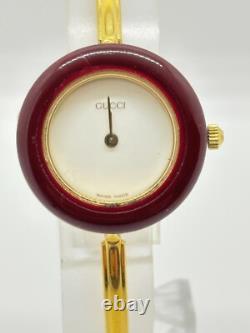 As-Is GUCCI 11/12 Change Bezel Watch White Gold For Parts