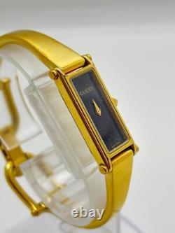 As-Is Gucci 1500L Watch Ladies 12mm Vintage Gold Black Not tested For Parts