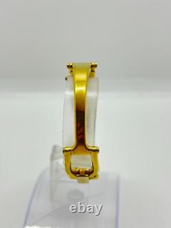 As-Is Gucci 1500L Watch Ladies 12mm Vintage Gold Black Not tested For Parts