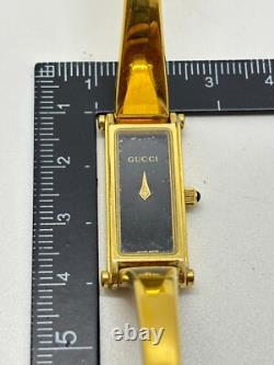 As-Is Gucci 1500L Watch Ladies 12mm Vintage Gold Black Not tested For Parts