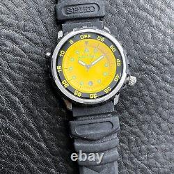 BROKEN! 80s VINTAGE SEIKO DIVER SURF TIMER 8C25-0010 QUARTZ JAPAN