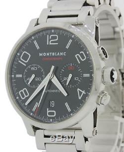 BROKEN Montblanc Timewalker 7069 Steel Chronograph Black Date Watch w Box J8