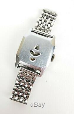 Beautiful Vintage Gents Art Deco Jump Hour Chrome Plate Watch