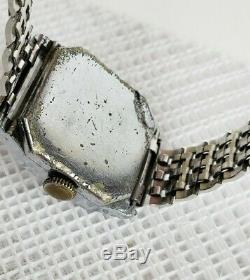 Beautiful Vintage Gents Art Deco Jump Hour Chrome Plate Watch