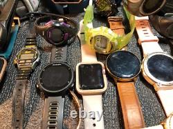 Big Digital Watch Lot For Part Or Repair Garmin, Apple, Casio, Timex, Shark, Samsung