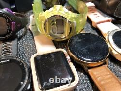 Big Digital Watch Lot For Part Or Repair Garmin, Apple, Casio, Timex, Shark, Samsung