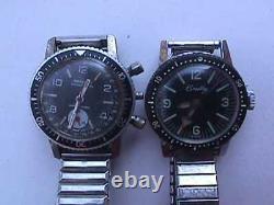 Bradley CHRONOGRAPH NO CASE BACK and DIVE DIVER STYLE WATCH PARTS ASIS PARTS