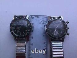 Bradley CHRONOGRAPH NO CASE BACK and DIVE DIVER STYLE WATCH PARTS ASIS PARTS